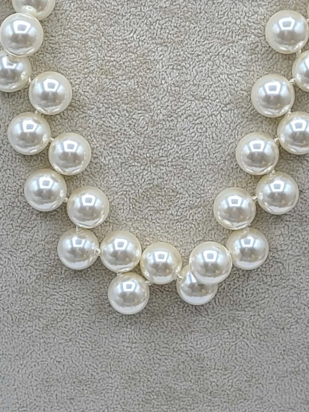 J Crew Faux Pearl Necklace with Black Ribbon Tie